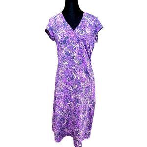 Athleta Purple Nectar Faux Wrap Dress Size Small Tall Stretch Mini